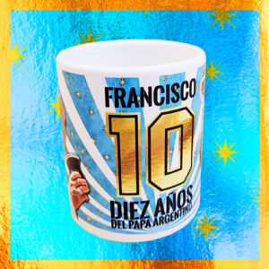 Taza 10 años - Francisco y Messi